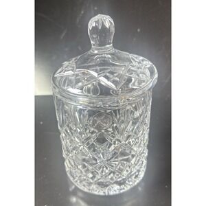 Vintage Cut Crystal Jar Made in Poland 24% Leaded Crystal 5X4" (Z4C)